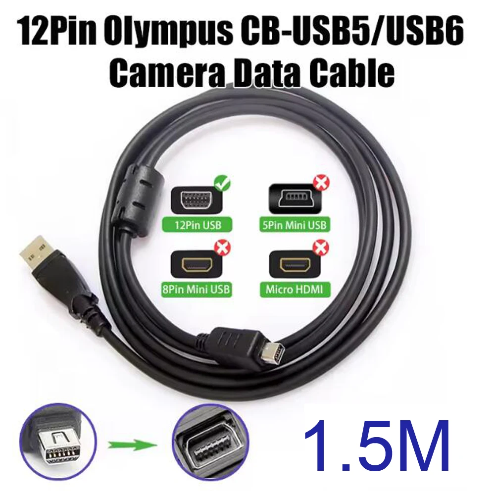 12Pin Olympus USB Data Cable 12pin USB Data Transfer Cable Charging Cord CB-USB5 CB-USB6 CB-USB8 - Image 2