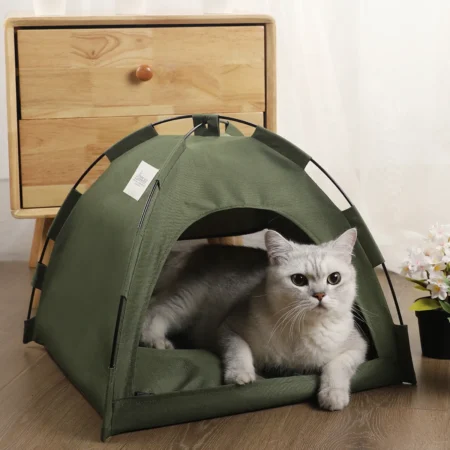 Foldable Summer Cooling Pet Tent Bed for Dogs and Cats Outdoor Use