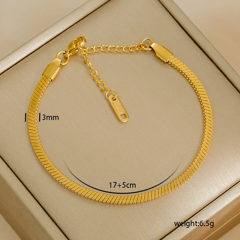 Multi Styles Thick Bracelets Simple High End Gold Filled Beaded Bracelet Personalized Stainless Steel Body Jewelry for Women - Image 24