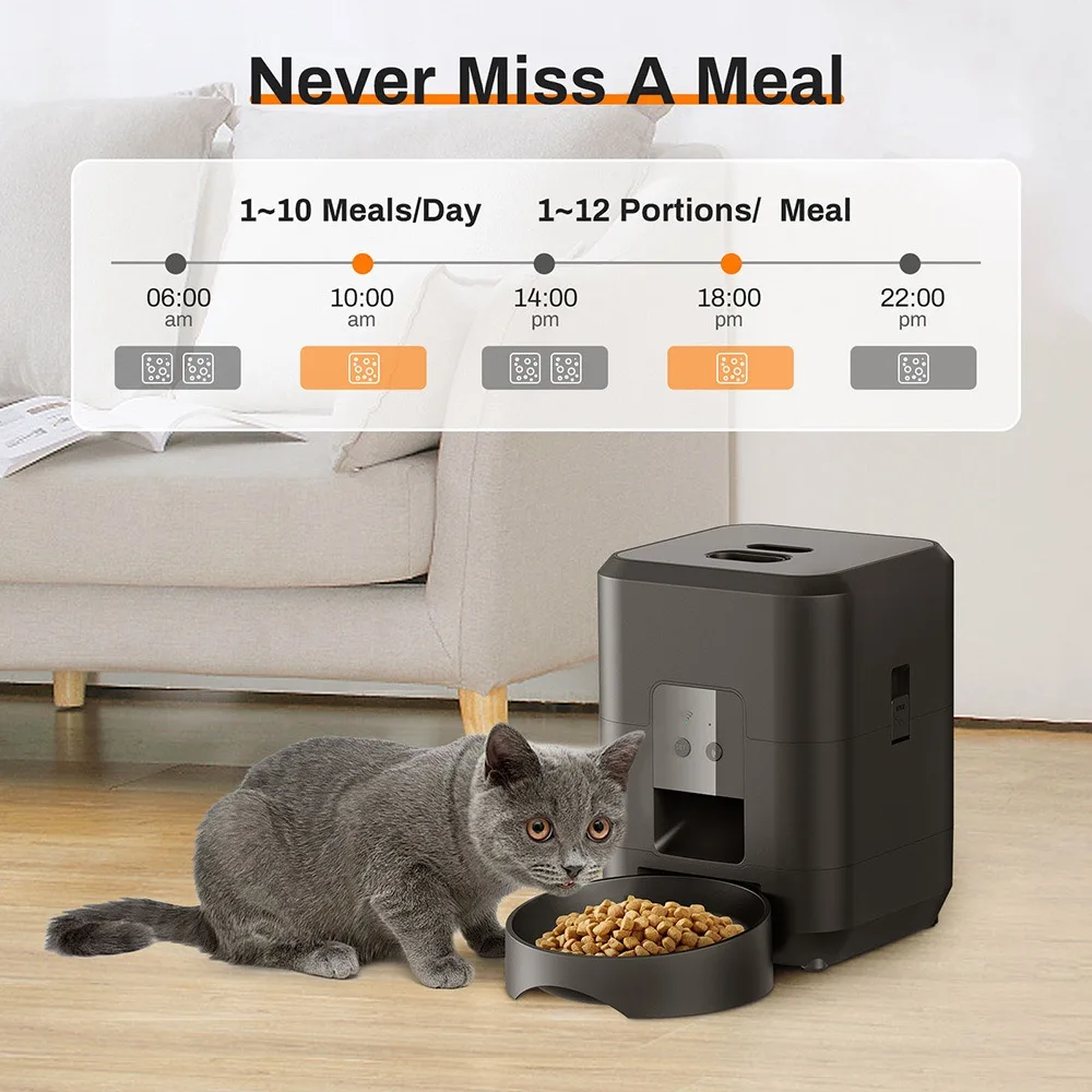2L Smart Pet Feeder with Timed Remote Feeding and Remote Control via Mobile App - Image 2