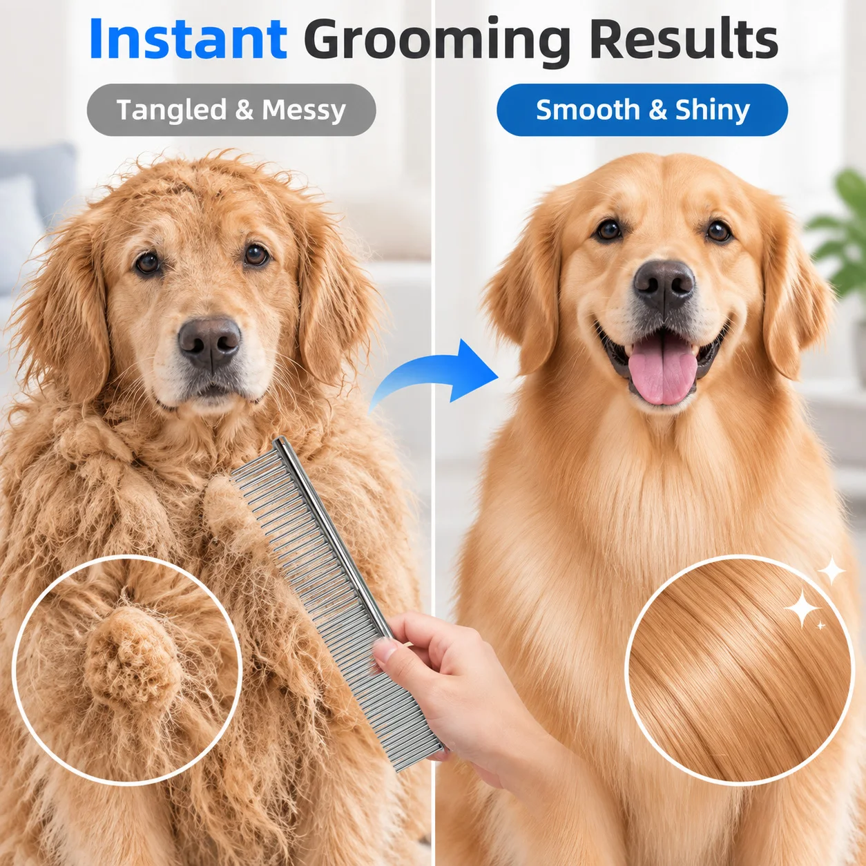 6-Piece Pet Grooming Kit Professional Cleaning and Lice Removal Tool Set Detangling Hair Brush for Dogs and Cats Wholesale - Image 4