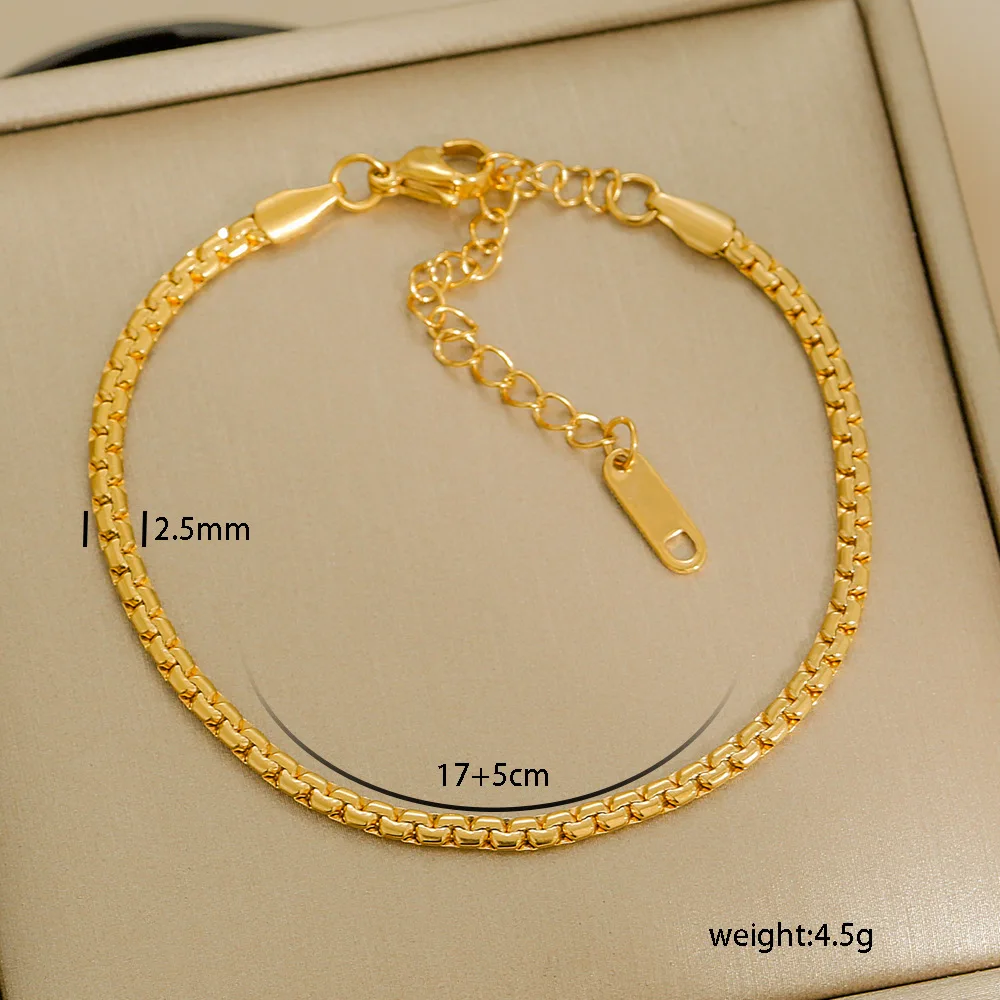 Multi Styles Thick Bracelets Simple High End Gold Filled Beaded Bracelet Personalized Stainless Steel Body Jewelry for Women - Image 20