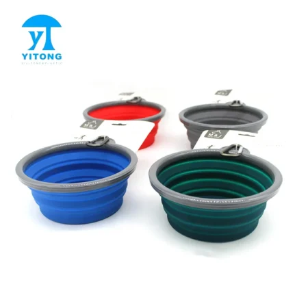 2-Pack Large Size Collapsible Dog Bowl Food Grade Silicone BPA Free Foldable Expandable Cup Dish for Pet Cat Food Water