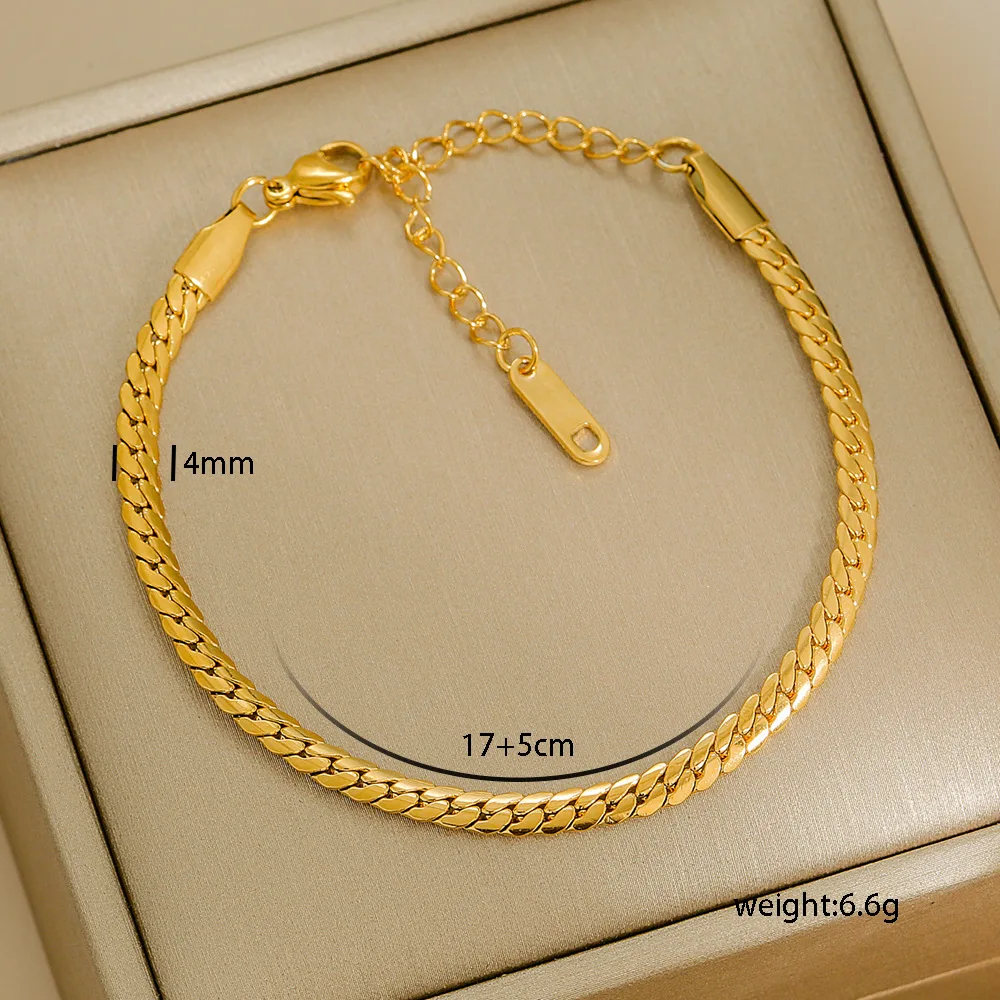 Multi Styles Thick Bracelets Simple High End Gold Filled Beaded Bracelet Personalized Stainless Steel Body Jewelry for Women - Image 17