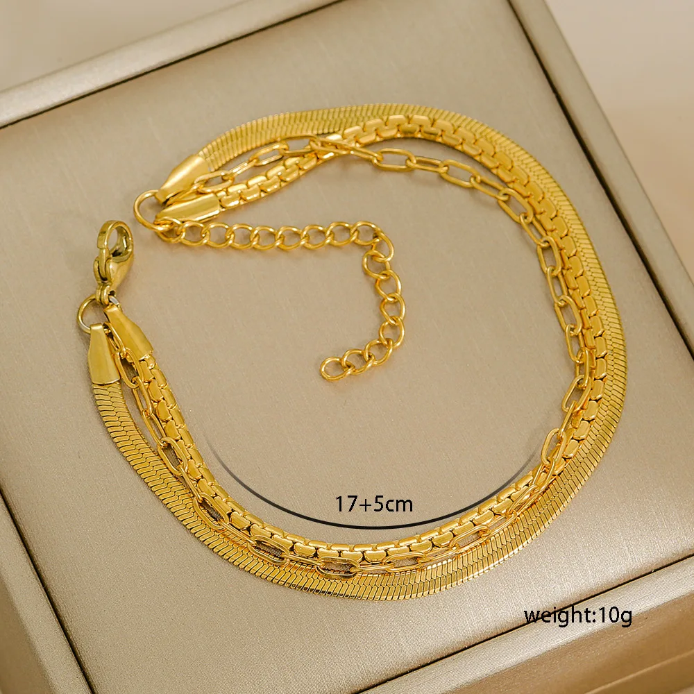 Multi Styles Thick Bracelets Simple High End Gold Filled Beaded Bracelet Personalized Stainless Steel Body Jewelry for Women - Image 7