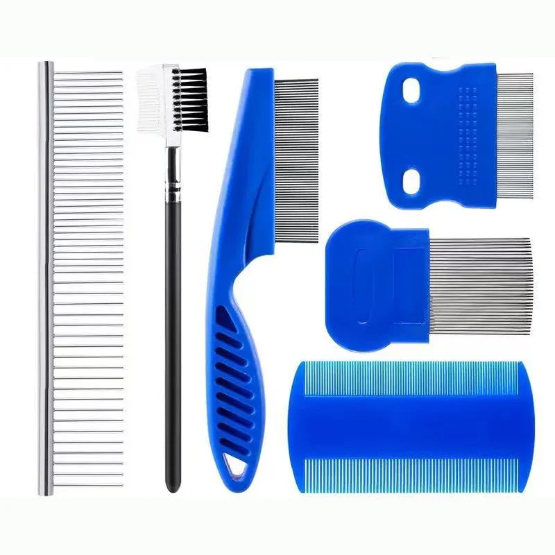 6-Piece Pet Grooming Kit Professional Cleaning and Lice Removal Tool Set Detangling Hair Brush for Dogs and Cats Wholesale - Image 7