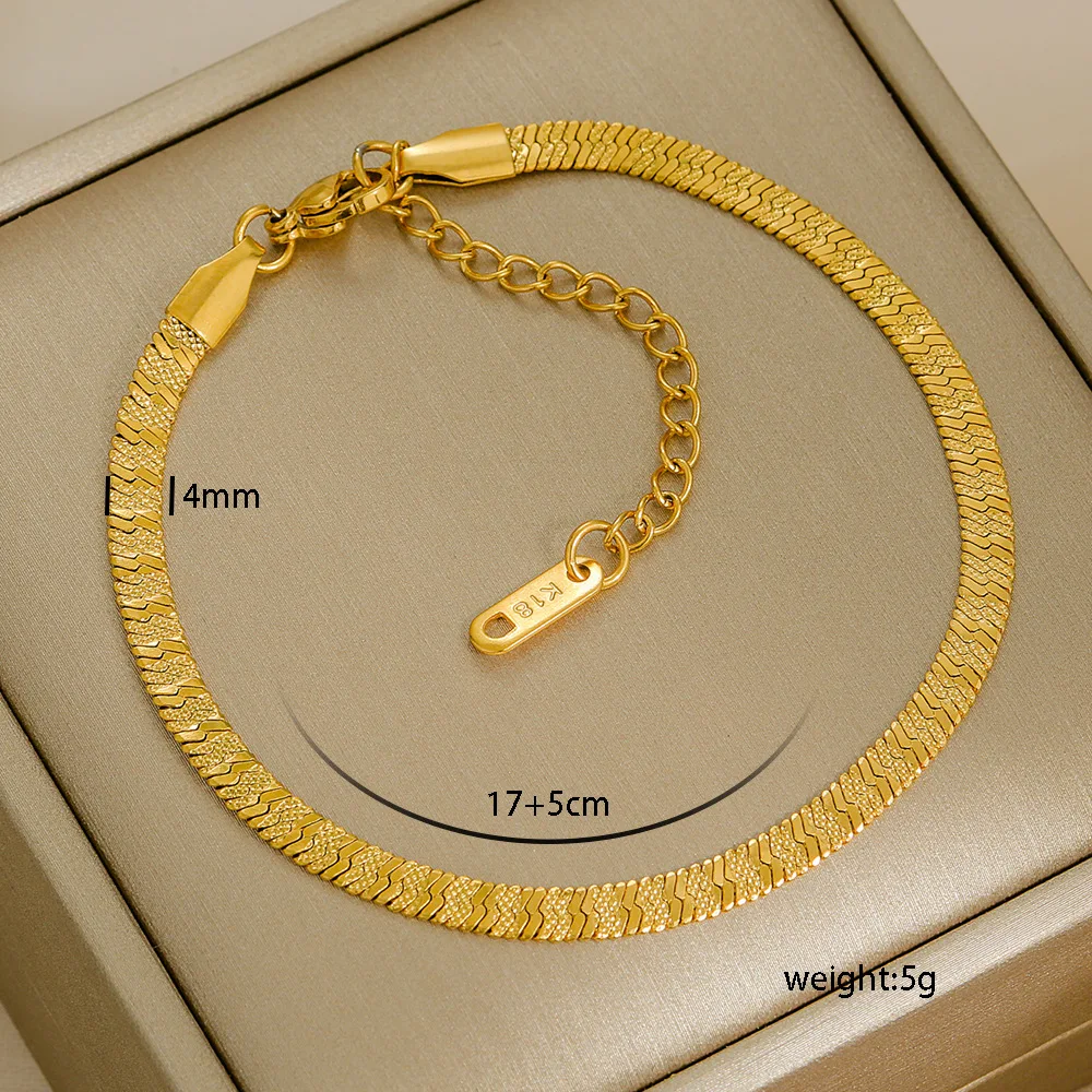 Multi Styles Thick Bracelets Simple High End Gold Filled Beaded Bracelet Personalized Stainless Steel Body Jewelry for Women - Image 25