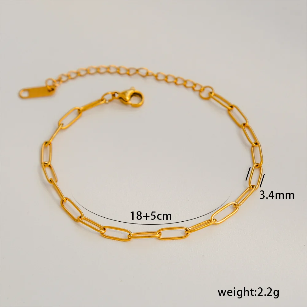 Multi Styles Thick Bracelets Simple High End Gold Filled Beaded Bracelet Personalized Stainless Steel Body Jewelry for Women - Image 6