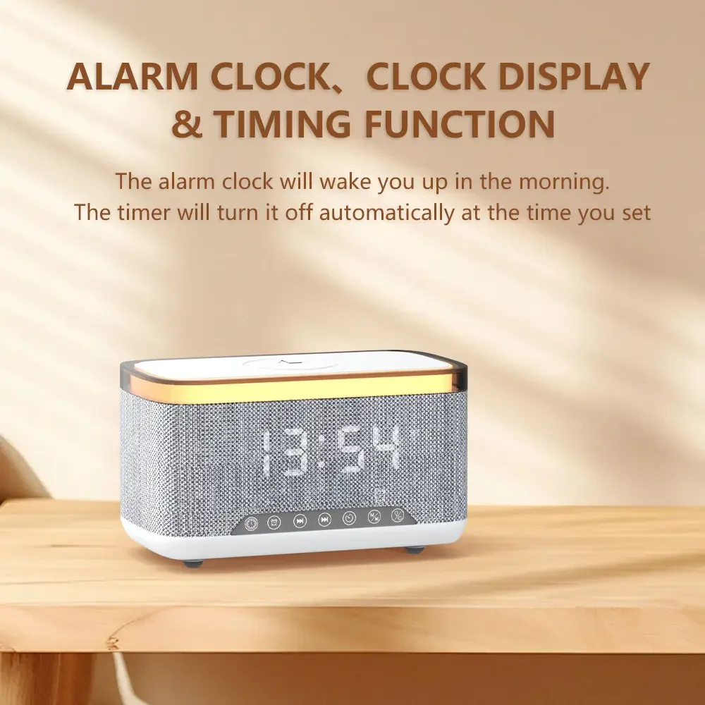 3 in 1 Wireless Charger BT Speaker 15W Fast Charging RGB Lamp Sunrise Alarm Clock Desk Colorful Night Light for Dorm Kids Gift - Image 6