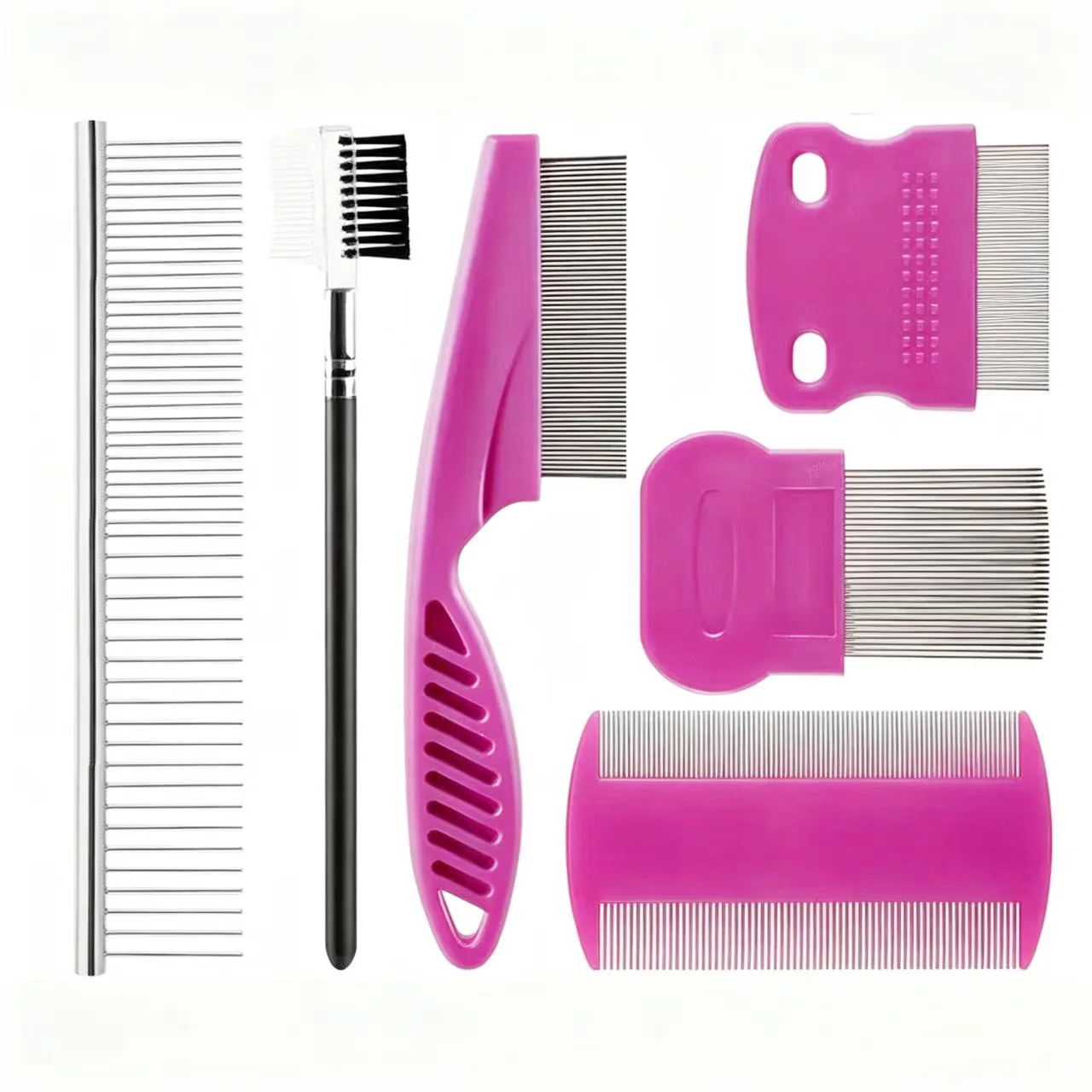 6-Piece Pet Grooming Kit Professional Cleaning and Lice Removal Tool Set Detangling Hair Brush for Dogs and Cats Wholesale - Image 10