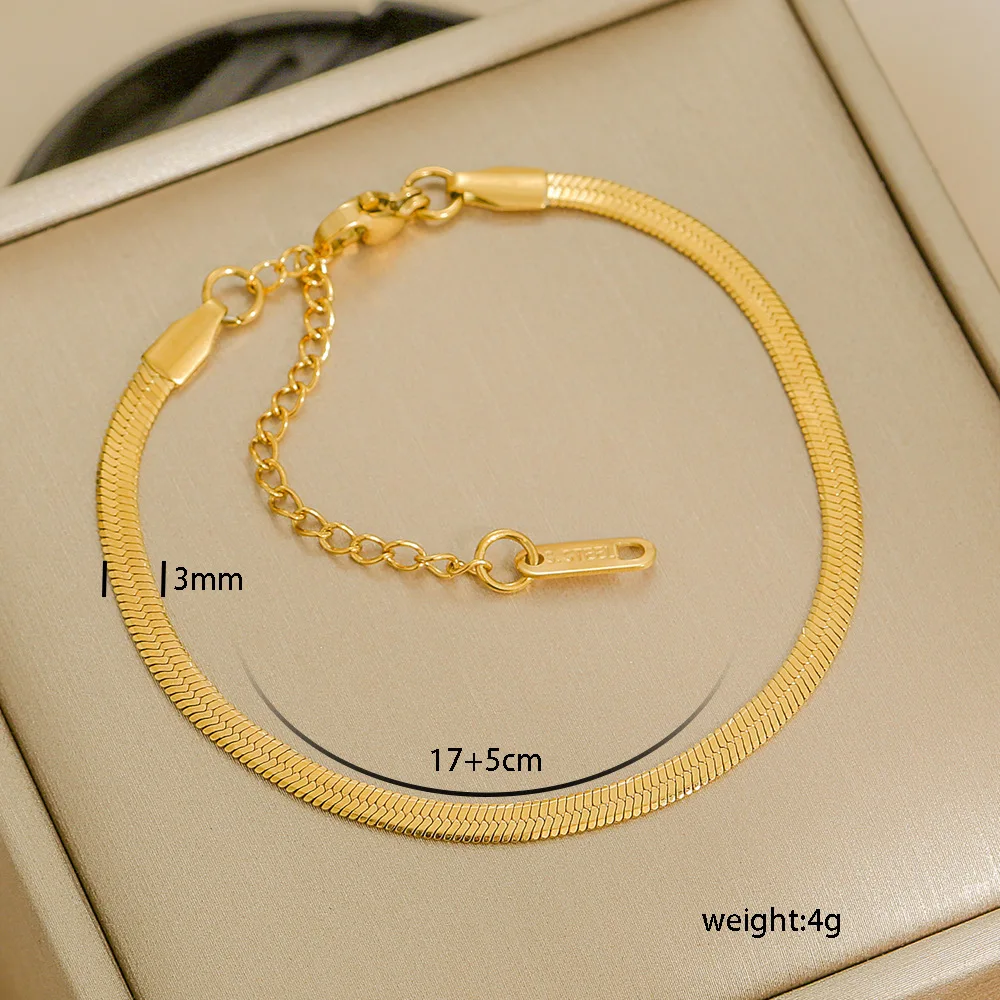Multi Styles Thick Bracelets Simple High End Gold Filled Beaded Bracelet Personalized Stainless Steel Body Jewelry for Women - Image 13