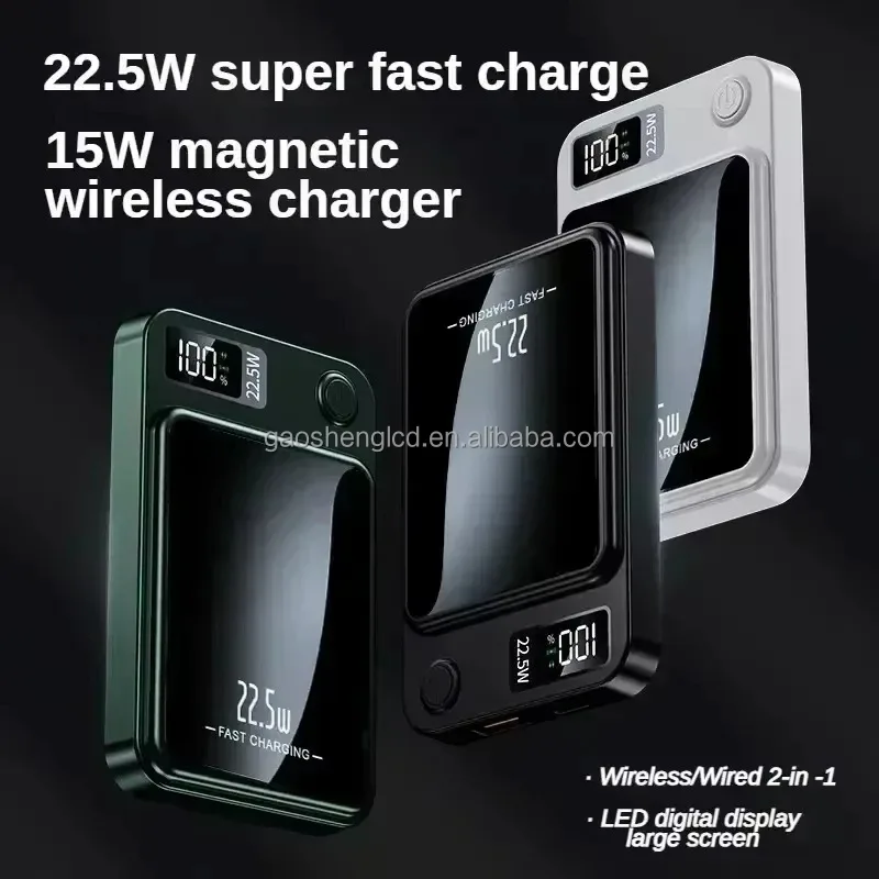 Custom 22.5W Portable Magnetic Power Bank 10000mah 20000mah with Holder External Battery Wireless Charger Power Bank for Phone - Image 6
