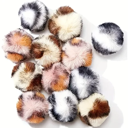 3-100pcs Cat Toy Ball Leopard Print Plush Ball, Cat Self Fun Ball Soft Cat Dog Universal Toy Ball Interaction Increases Emotions