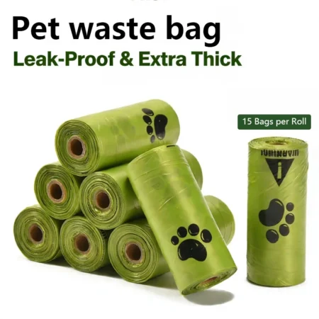 Eco-Friendly Dog Poop Bags, Leak-Proof Extra Thick Unscented Waste Bags for Pet Walking, Biodegradable Cleanup Supplies