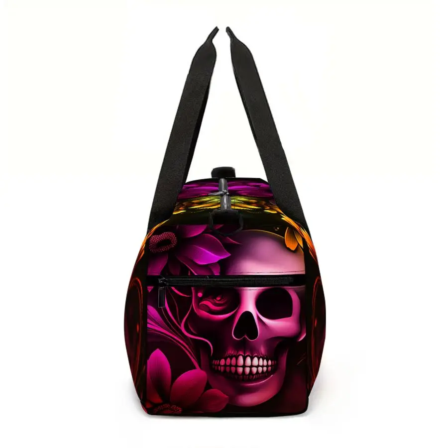 Skull Print Large Capacity Luggage Bag for Boy/Girl Best Gift 2D Cartoon Travel Duffels Outdoor Fitness Bag for Children - Image 4
