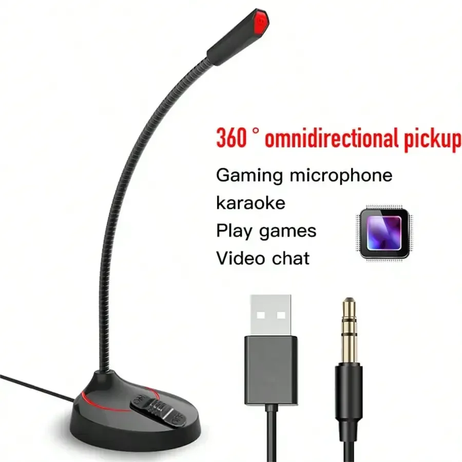 3.5mm or USB Professional Microphone Recording Singing Desktop Computer Games Microphone Omnidirectional Capacitive Microphone