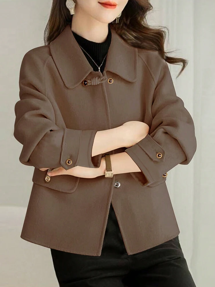 Elegant Solid Short Coats for Woman Autumn Winter Warm Woman Clothing Formal Office Female Coat Outfits New In Outerwears - Image 5