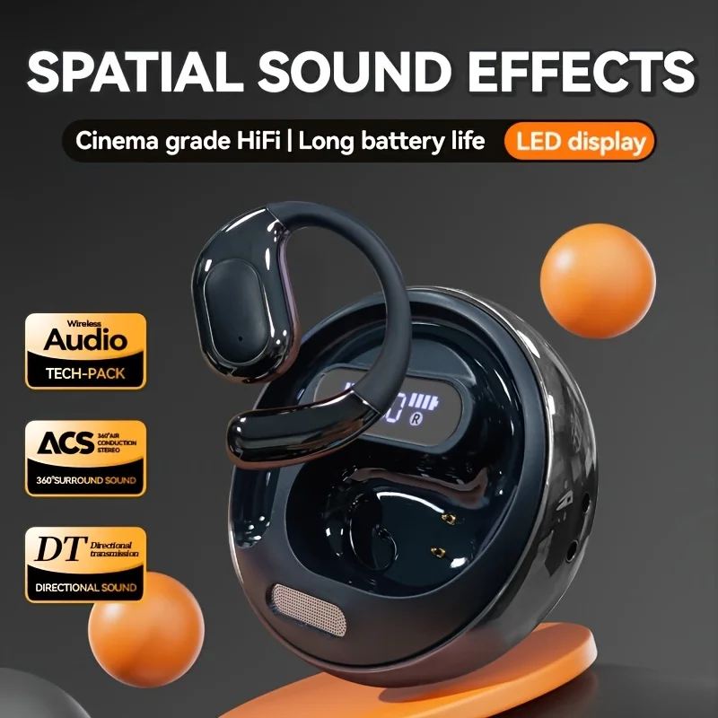 K02 AI Translation Earphones Digital Battery Display Hanging Ear Style Bluetooth Headsets for International Travel Communication - Image 4