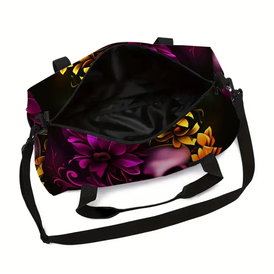 Skull Print Large Capacity Luggage Bag for Boy/Girl Best Gift 2D Cartoon Travel Duffels Outdoor Fitness Bag for Children - Image 3