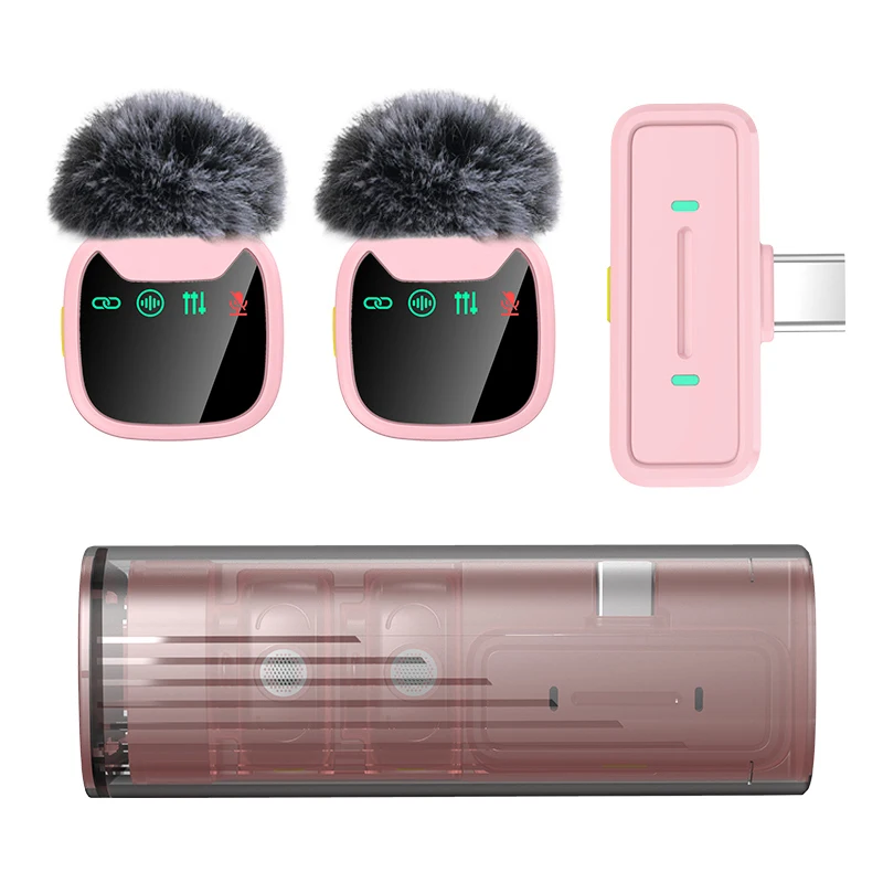 H26 Professional Dual Wireless Lavalier Microphone with LED Charging Case, Suitable for Smartphones, Laptops, Recording Videos - Image 8