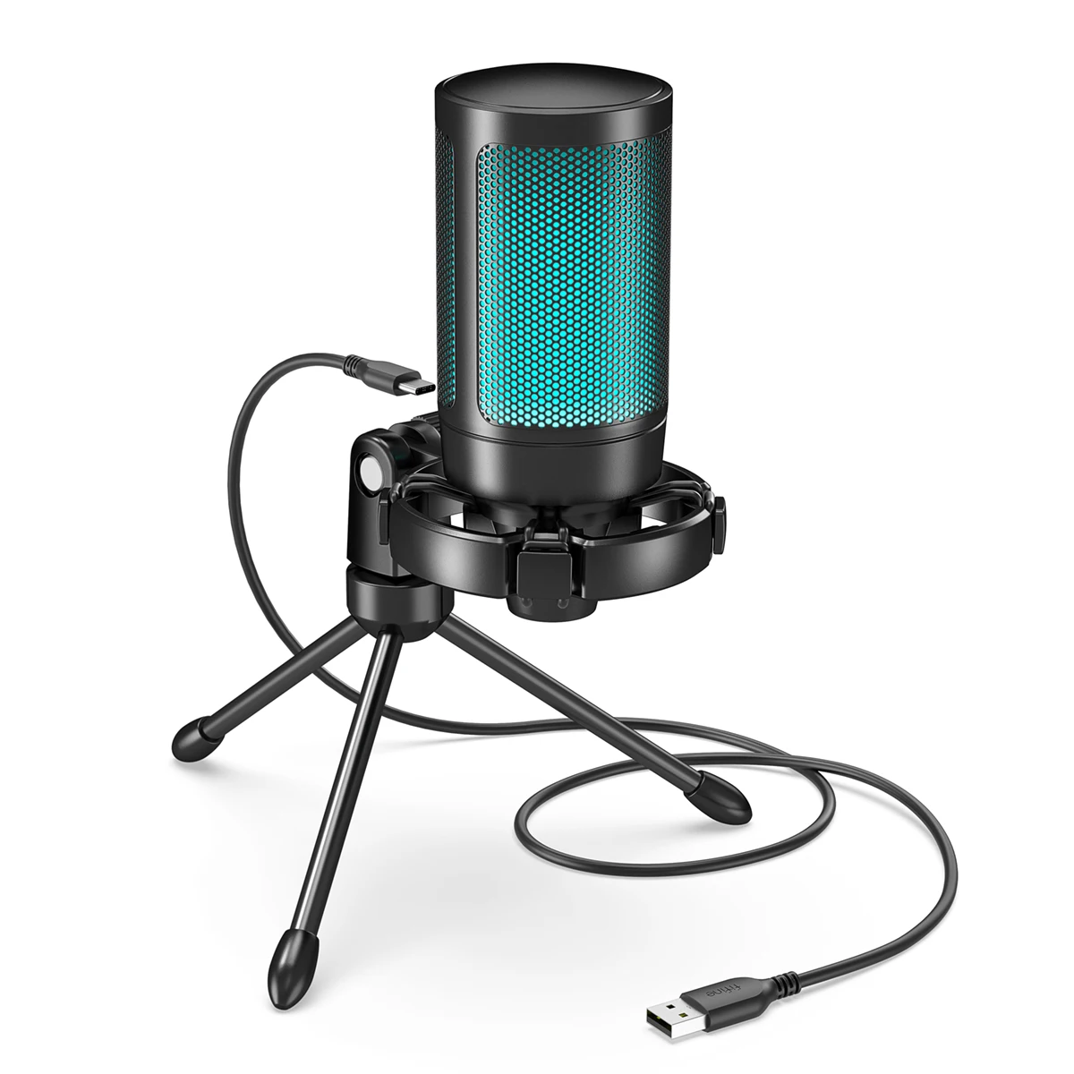 AmpliGame by FIFINE RGB USB Gaming Microphone with Light-touch Mute,Condenser Mic with Tripod for PC,PS4/5,Laptop Streaming-A2 - Image 8