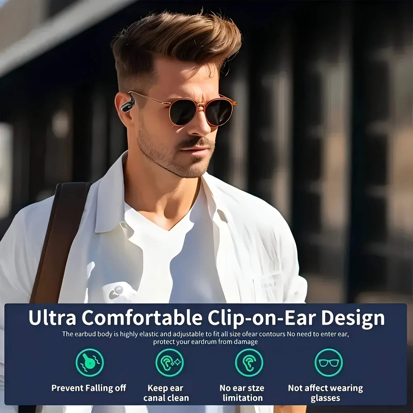 K02 AI Translation Earphones Digital Battery Display Hanging Ear Style Bluetooth Headsets for International Travel Communication - Image 5
