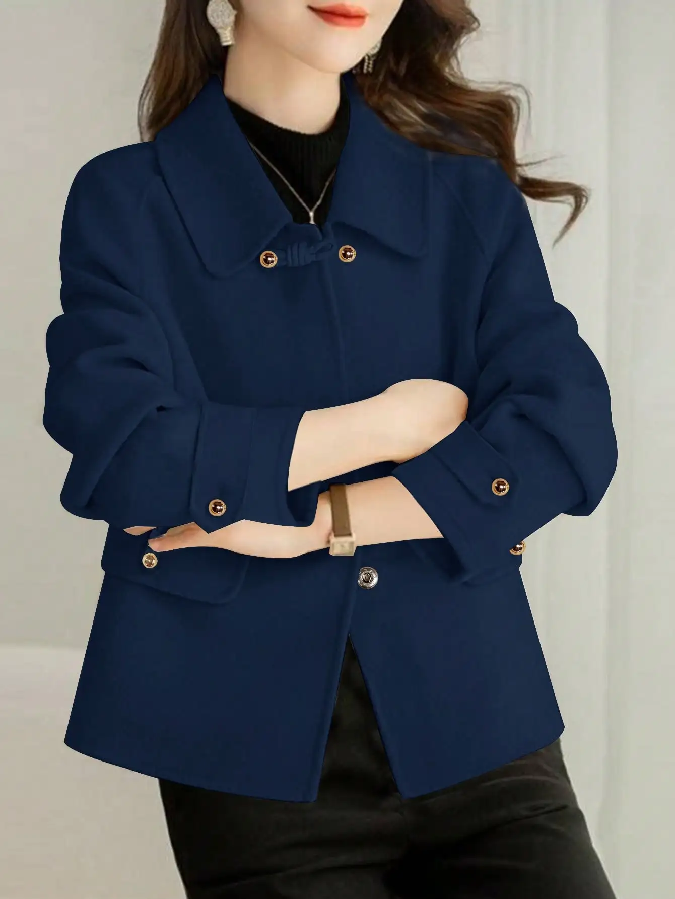 Elegant Solid Short Coats for Woman Autumn Winter Warm Woman Clothing Formal Office Female Coat Outfits New In Outerwears - Image 4